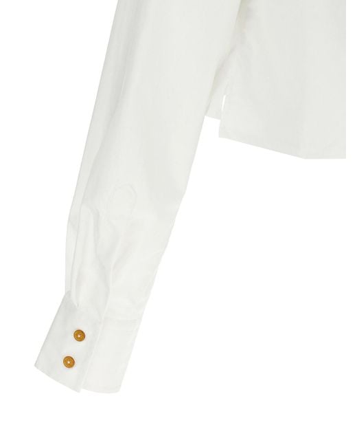 Vivienne Westwood White Cut Off Heart Cropped Shirt