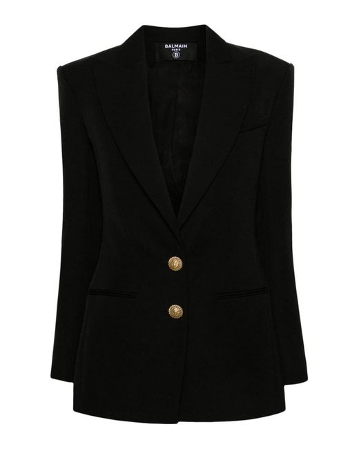 Balmain Black Wool Single Breasted Jacket