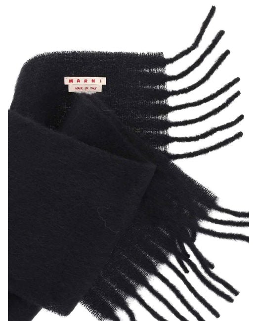Marni Black Alpaca Blend Scarf