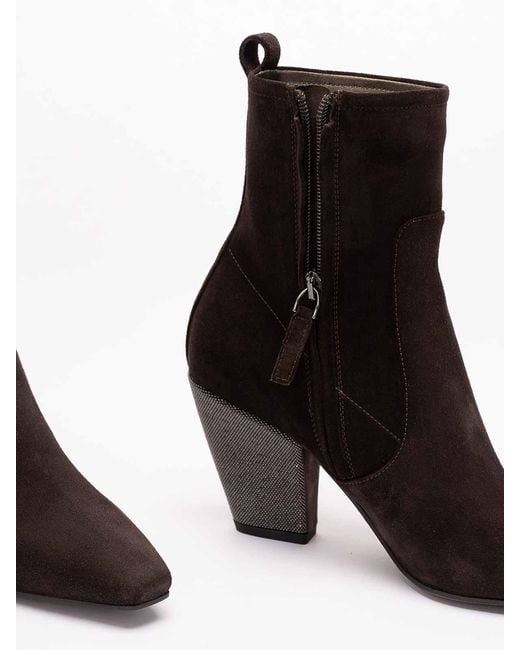 Brunello Cucinelli Brown Ankle Boots With Heels