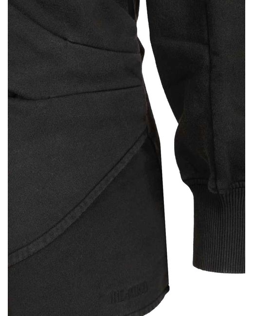 The Attico Black Jersey Sweatshirt Dress