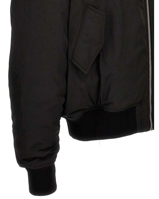 Studio Black Nylon Bomber Jacket for men