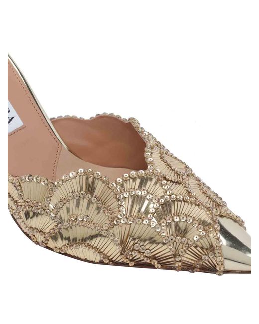 Aquazzura Metallic Ce Soir Pump Mules