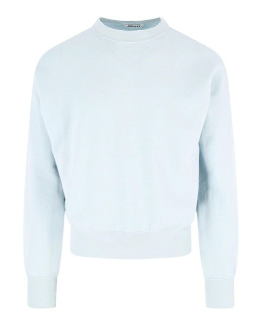Auralee Blue Cotton Blend Sweatshirt for men