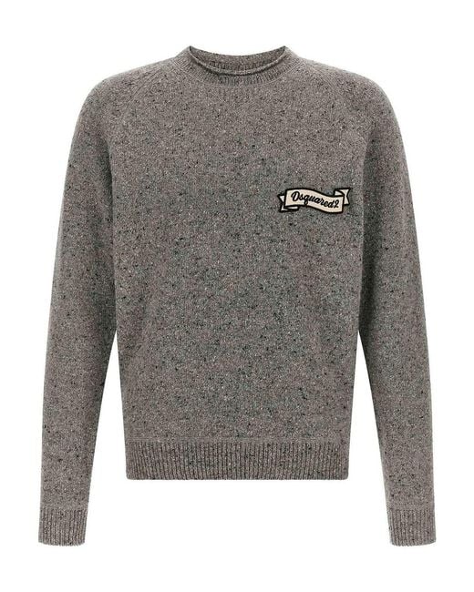 DSquared² Gray Knop Yarn' Sweater for men