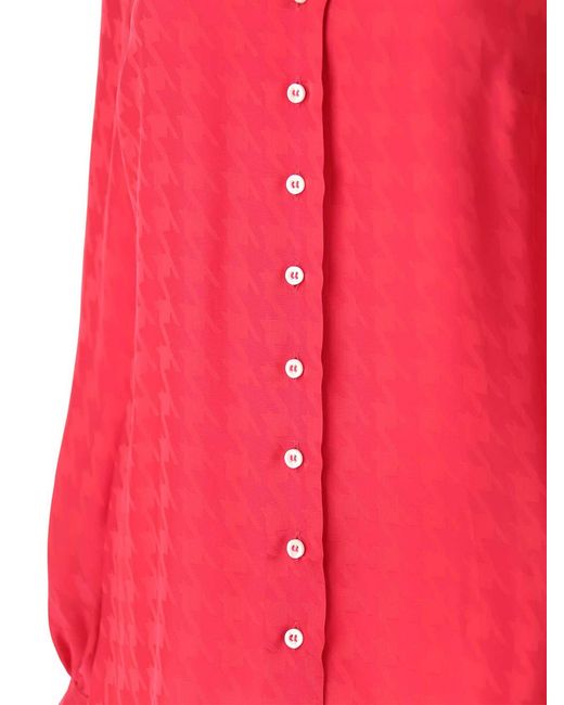 MSGM Red Jacquard Shirt