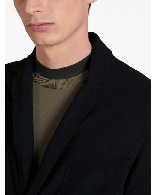 Zanone Blue Blazer With Patch Pockets for men