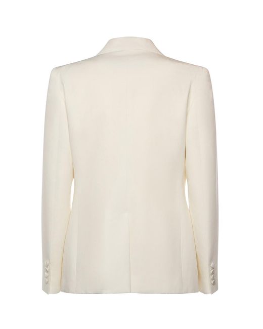 Valentino Garavani Natural Single-Breasted Cotton And Linen Blazer