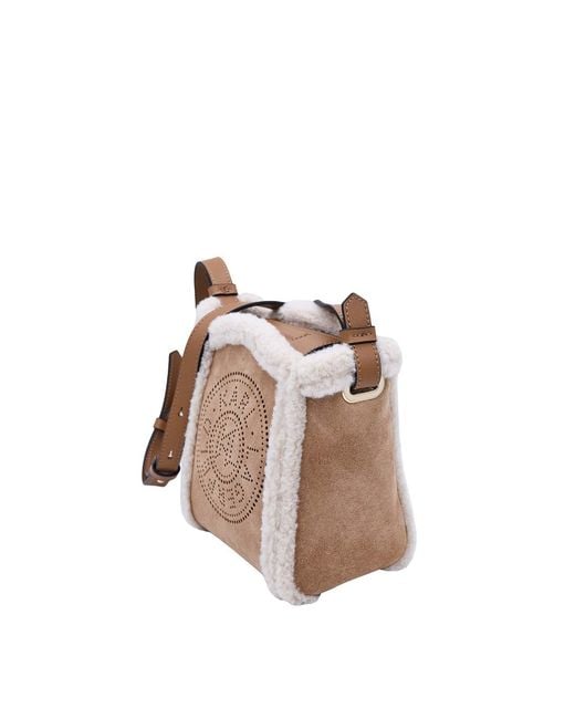 Karl Lagerfeld Natural K/Circle Small Shearling Shoulderbag
