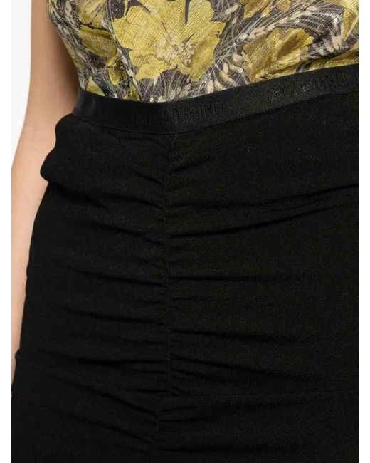 Valentino Garavani Black Ruched Midi Skirt