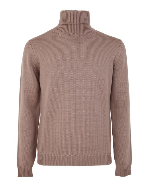 Nuur Brown Long Sleeve Turtle Neck Sweater for men
