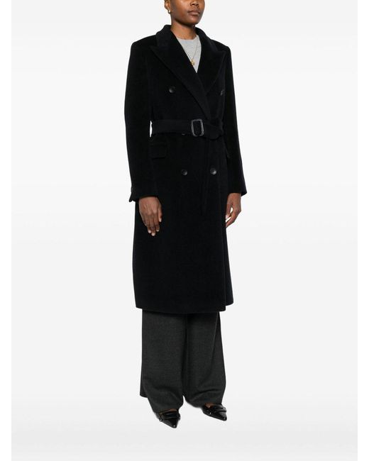 Tagliatore Black Wool Double-Bteasted Coat