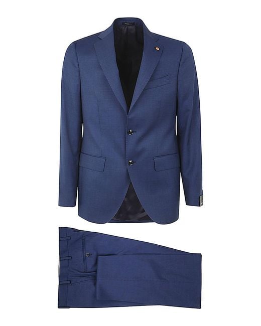 Sartoria Latorre Blue Wool Suit With Two Buttons for men