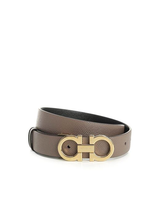 Ferragamo Black Reversible And Adjustable Belt