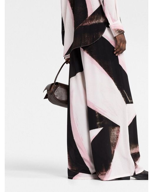 McQueen Black High-Waisted Wide-Leg Wool Trousers