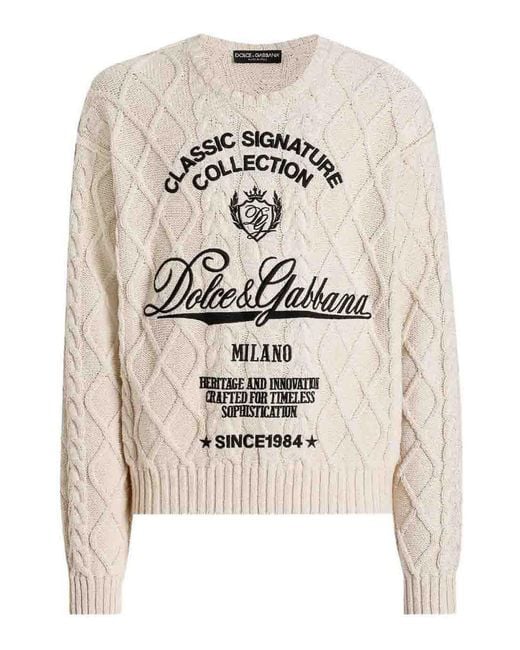 Dolce & Gabbana White Wool Sweater for men
