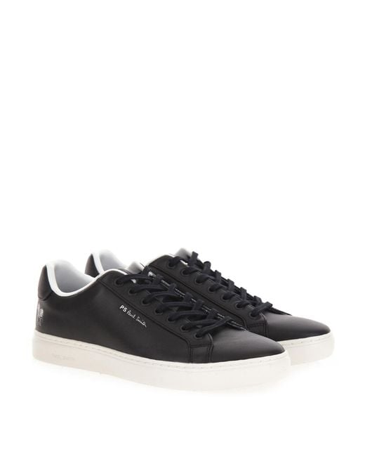 Paul Smith Black Leather Rex Trainers for men