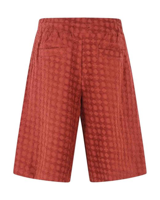 Amiri Red Brick Cotton Bermuda Shorts for men