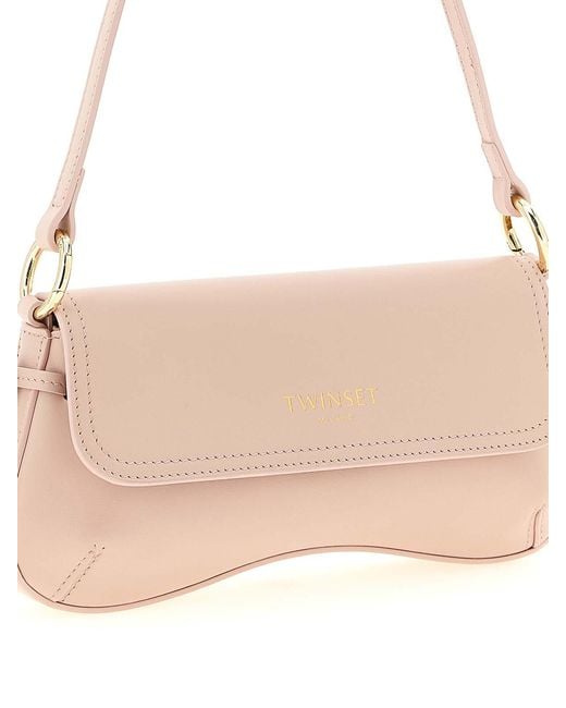 Twinset Pink Leather Shoulder Bag