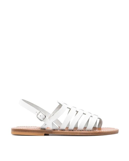 K. Jacques White Homere Leather Sandals