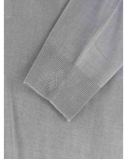 Ballantyne Gray Silk And Cashmere Polo Shirt for men
