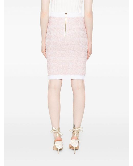 Balmain Pink Tweed Skirt
