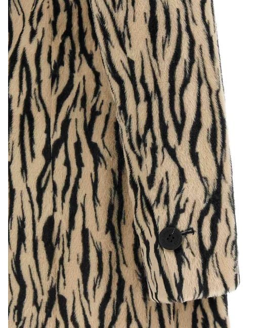 ROTATE BIRGER CHRISTENSEN White Printed Faux Fur Coat