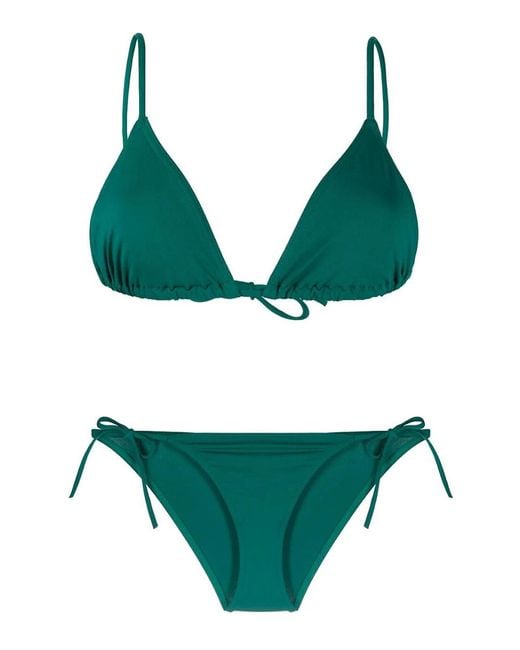 Eres Green Tie-fastened Triangle Bikini Set
