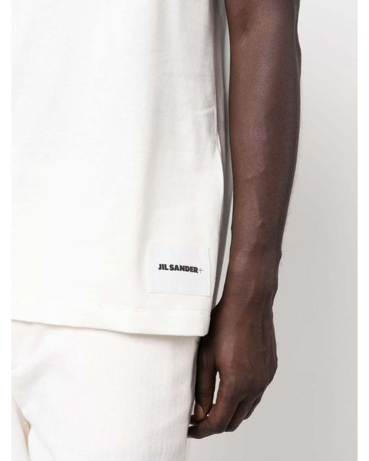 Jil Sander Black Logo-Patch Cotton T-Shirt for men