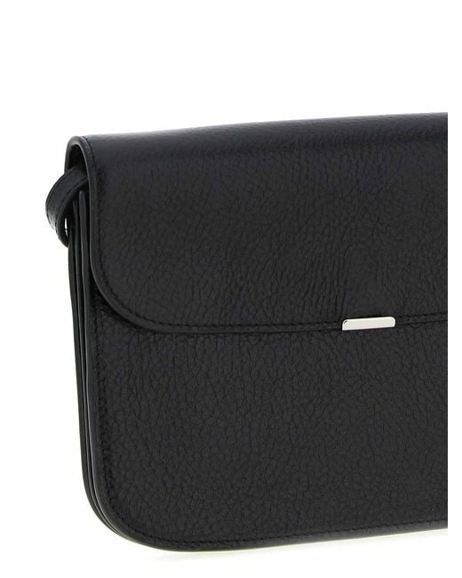 Lemaire Black Soft Tab Wallet Crossbody Bag for men