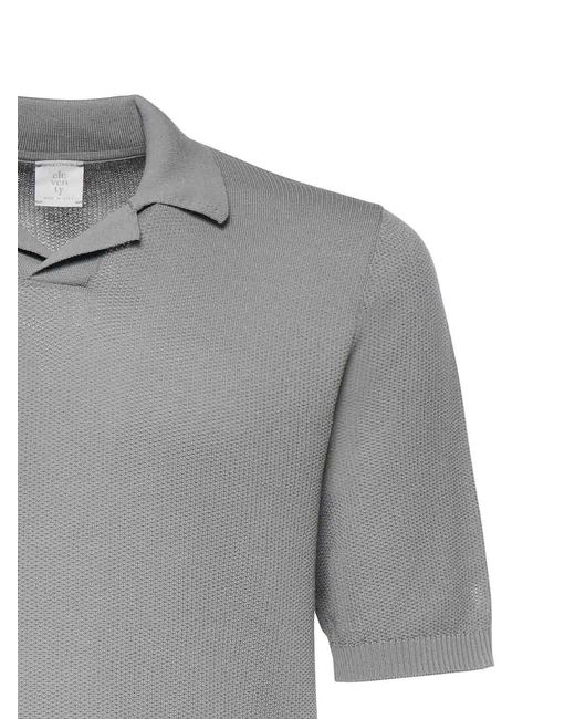 Eleventy Gray Cotton Polo for men