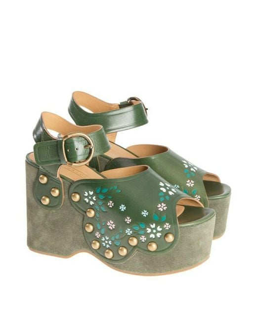 Marc Jacobs Green Leather Sandals