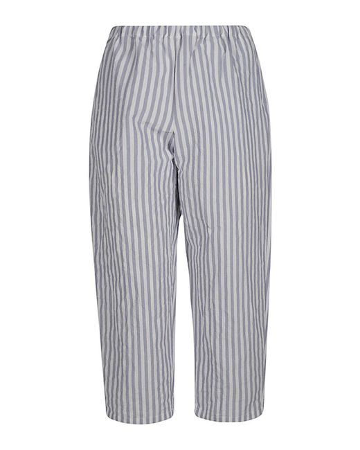 Apuntob Gray Linen And Cotton Blend Trousers