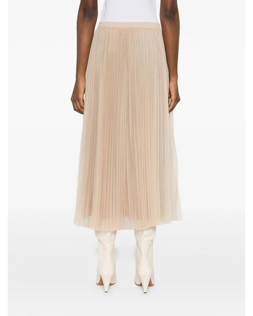 Fabiana Filippi Natural Pleated Tulle Skirt