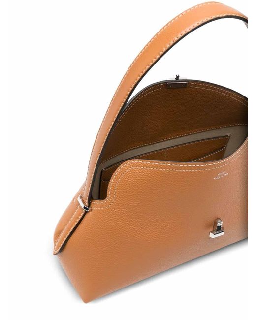 Totême Metallic T-Lock Grained Leather Shoulder Bag