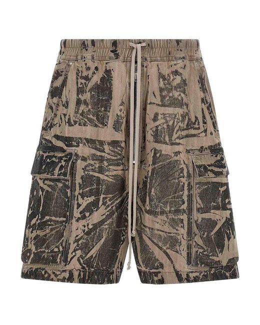 Rick Owens Gray 'Cargobela' Bermuda Shorts for men