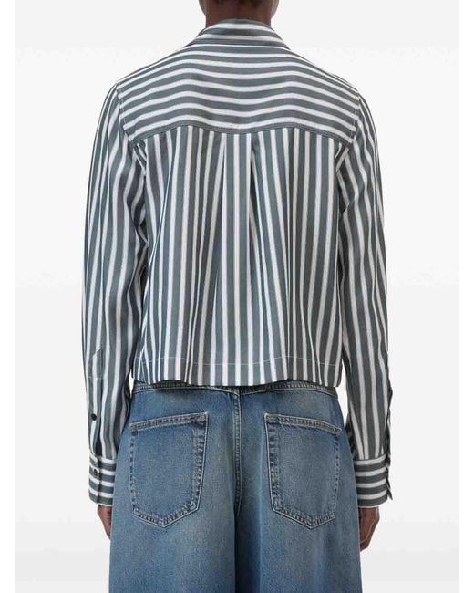 Closed Blue Cropped Shirt