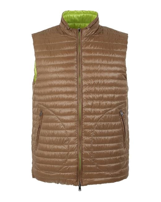 Herno Green Nylon Ultralight Reversible Gilet for men