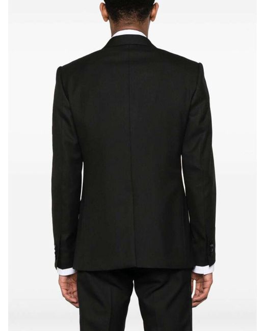 Dolce & Gabbana Black Sequin-lapel Double-breasted Blazer for men