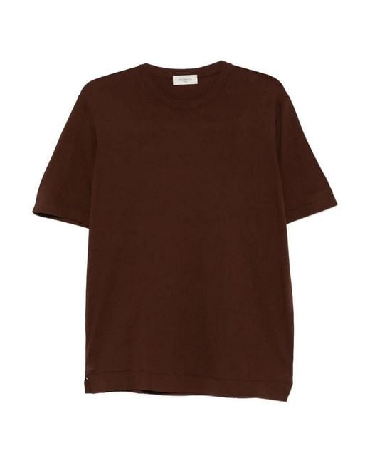 Piacenza 1733 Brown Short Sleeve T-Shirt for men