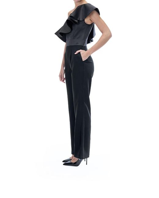 Karl Lagerfeld Blue Frill Evening Jumpsuit