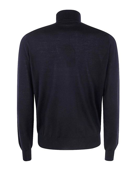 FILIPPO DE LAURENTIIS Blue Long Sleeves Merinos Turtleneck for men