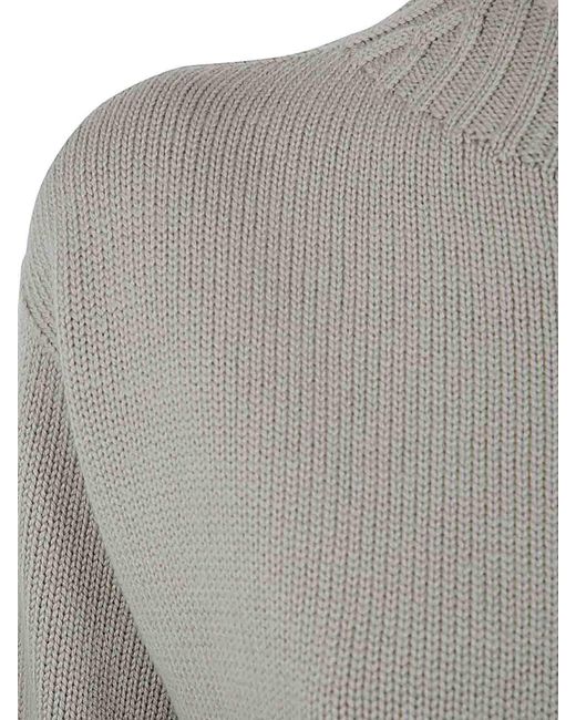 Drumohr Gray Long Sleeves Crew Neck Oversized Sweater