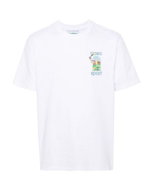 Casablancabrand White Le Jeu Print T-shirt for men