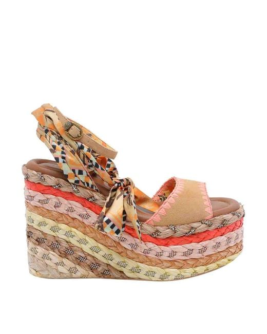Kurt Geiger Pink Chelsea Scarf Wedges