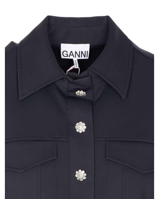 Ganni Blue Scuba Neoprene Dress