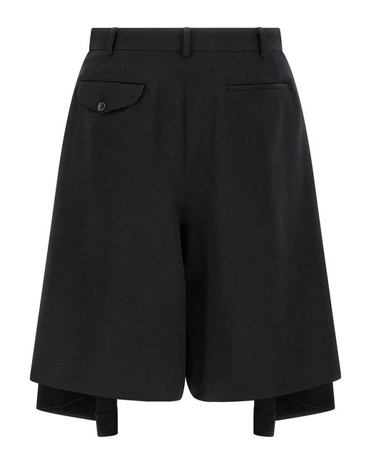 Comme Des Garcons Hommes Plus Black Extra Loose Leg Bermuda Shorts for men