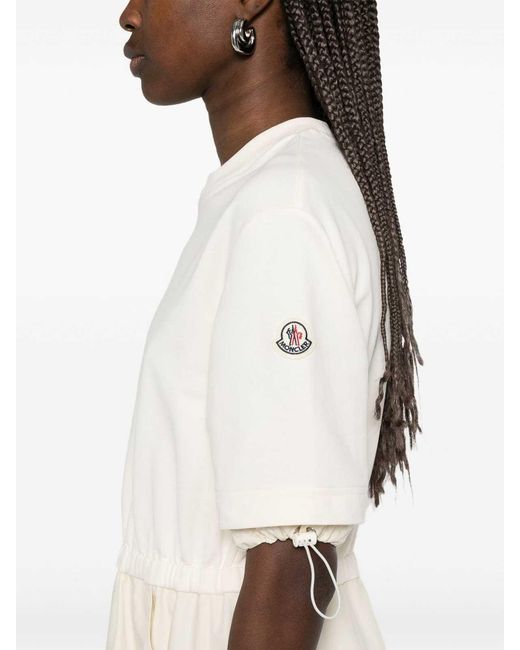 Moncler White Cotton Midi Dress