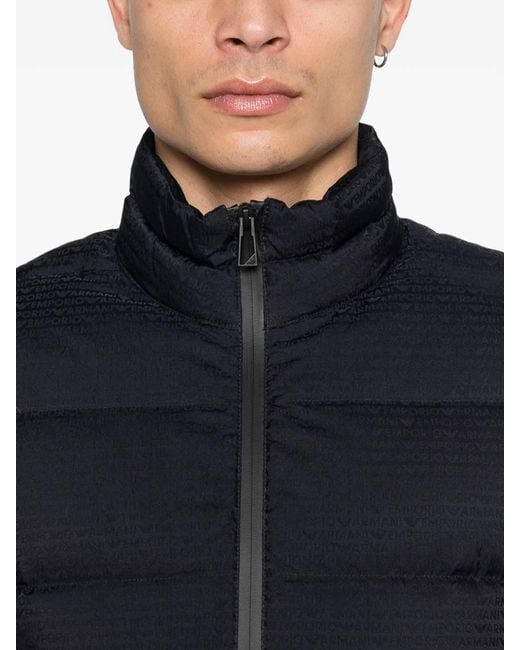 Emporio Armani Blue Nylon Down Jacket for men