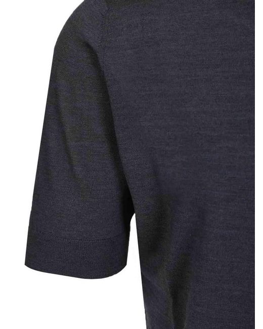 FILIPPO DE LAURENTIIS Blue Wool Polo Shirt for men